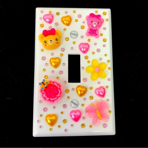 💕2/$25💕bears, Hearts, Flowers Light Switch Plate Cover Handcrafted - Picture 1 of 1